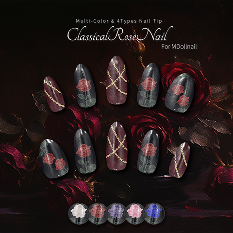 【かんたん着用】ClassicalRoseNail【VRネイルチップ】【MDollnail対応】#あんらぼぶい | An-Labo.Virtual