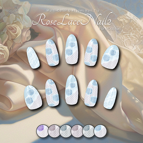 【かんたん着用】RoseLaceNail2【VRネイルチップ・ネイルテクスチャ】【MDollnail対応】#あんらぼぶい | An-Labo.Virtual