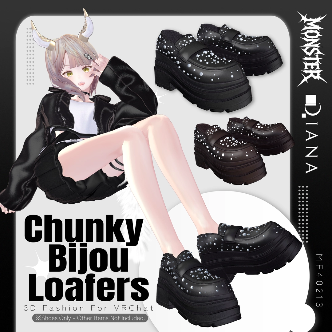 チャンキービジューローファー-CHUNKY BIJOU LOAFERS【18アバター対応】
