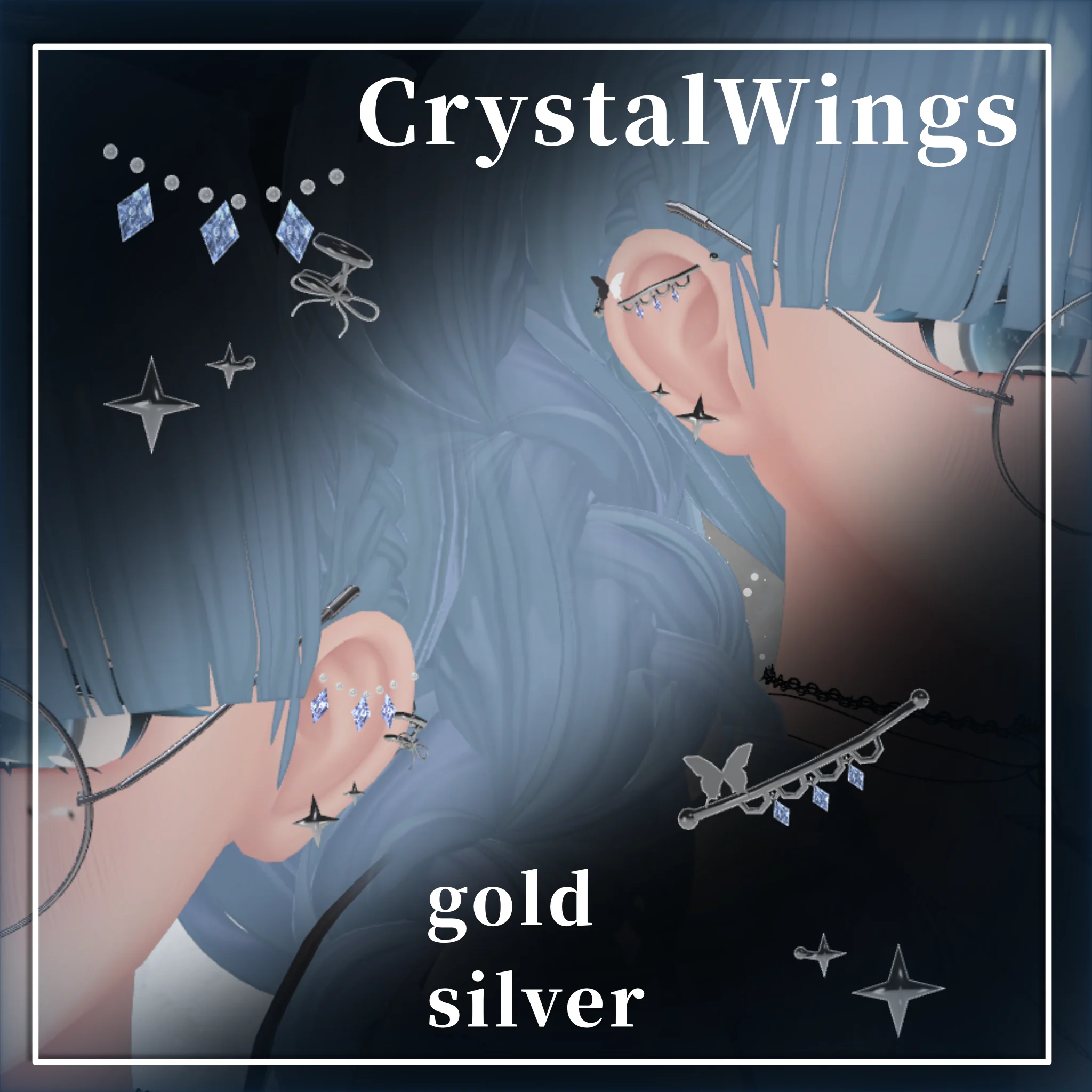 【CrystalWings】12アバター位置調整済 VRCアクセサリー | JewelryBLUE