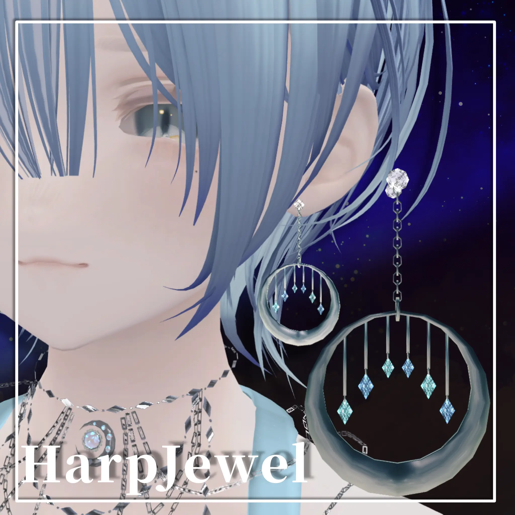 【HarpJewel】VRC想定 アクセサリー ピアス | JewelryBLUE