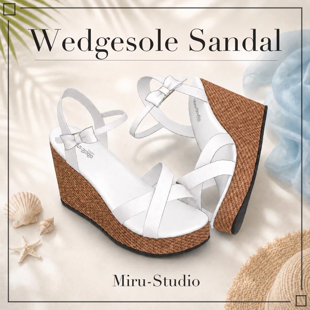 【12アバター対応】Wedgesole Sandal【VRC衣装】 | おみる