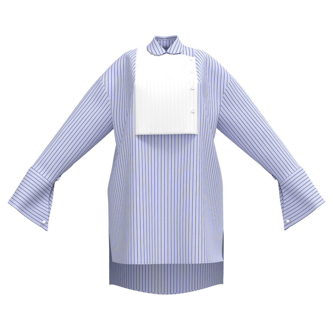 TAG TACK PLEATS SHIRT