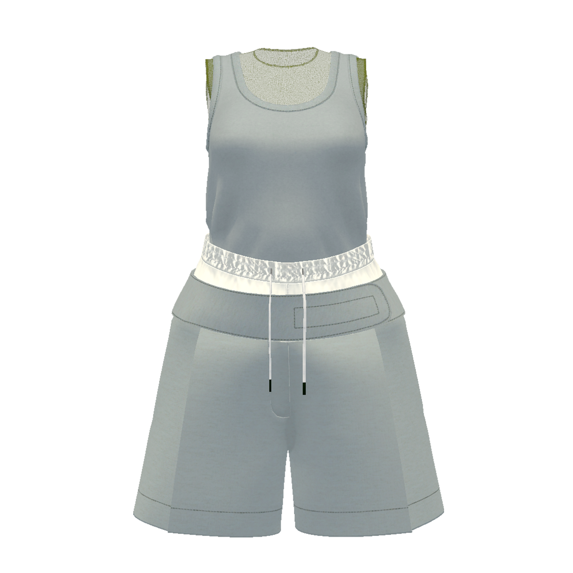 TAG BELTED SHORT PANTS [with Tank-top]