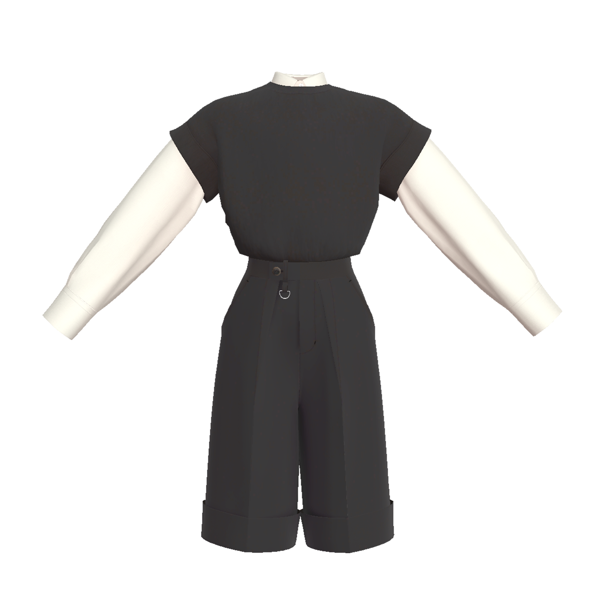 TAG WOOL WIDE SHORT PANTS[with LAYERED TOPS | MENS]
