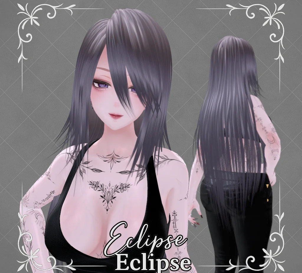 【VRC想定ヘアモデル】9アバター対応 -Eclipse- | -W.BETA-