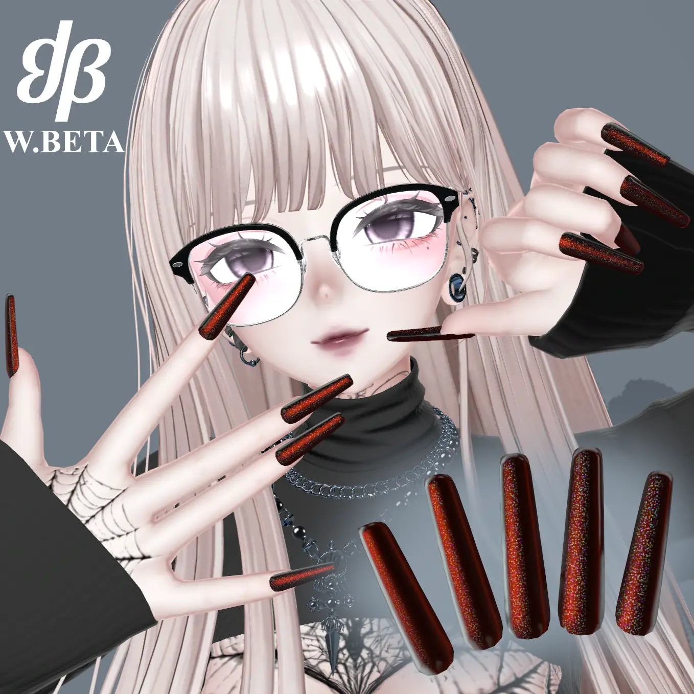 【全13アバター対応】Long nail | -W.BETA-