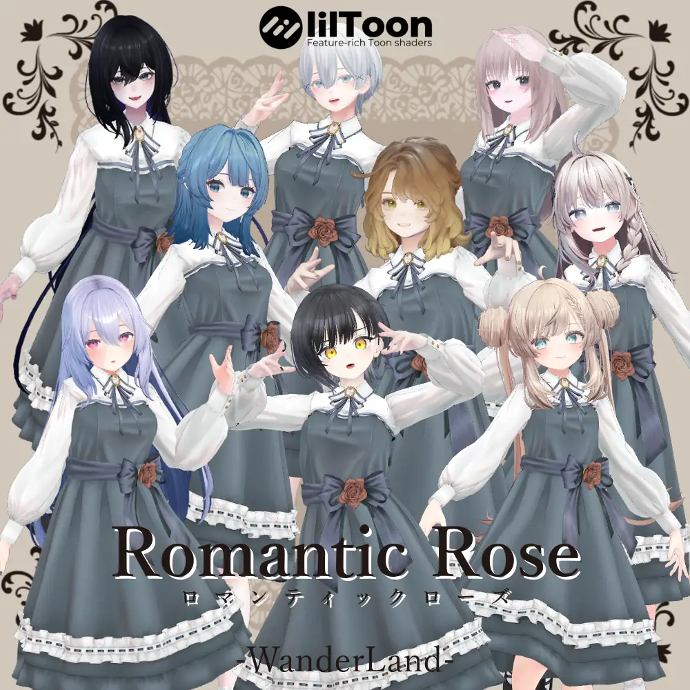 [9アバター対応] Romantic Rose [VRChat想定衣装] | WanderLand