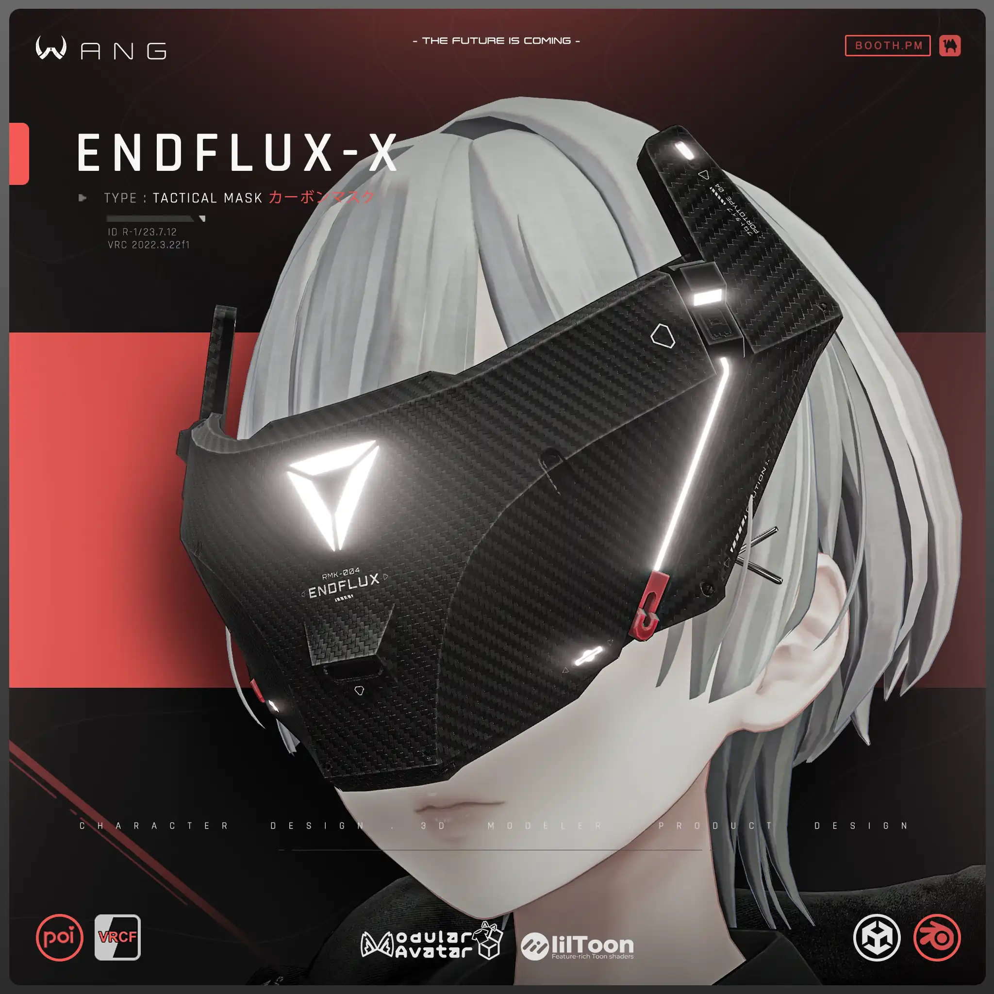ENDFLUX・X | カーボンファイバーマスク - Tactical Mask【WANG】 | Wang_VRC