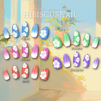【かんたん着用】HibiscusNail【VRネイルチップ】【MDollnail対応】#あんらぼぶい | An-Labo.Virtual