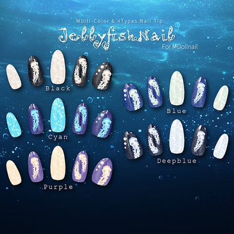 【かんたん着用】JellyfishNail【VRネイルチップ】【MDollnail対応】#あんらぼぶい | An-Labo.Virtual
