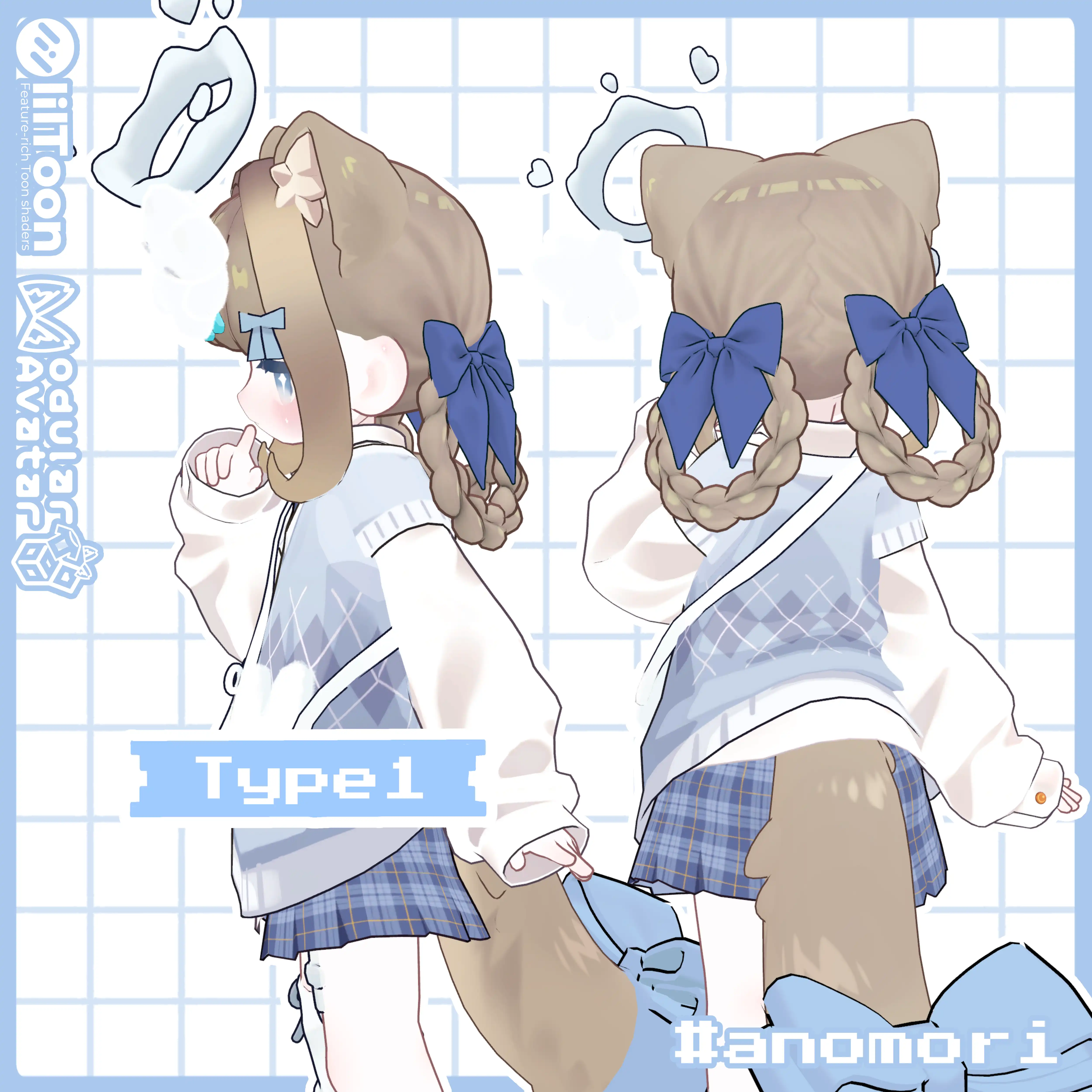 みつあみリングヘア＆イヤー - キプフェル対応 / MA設定済み