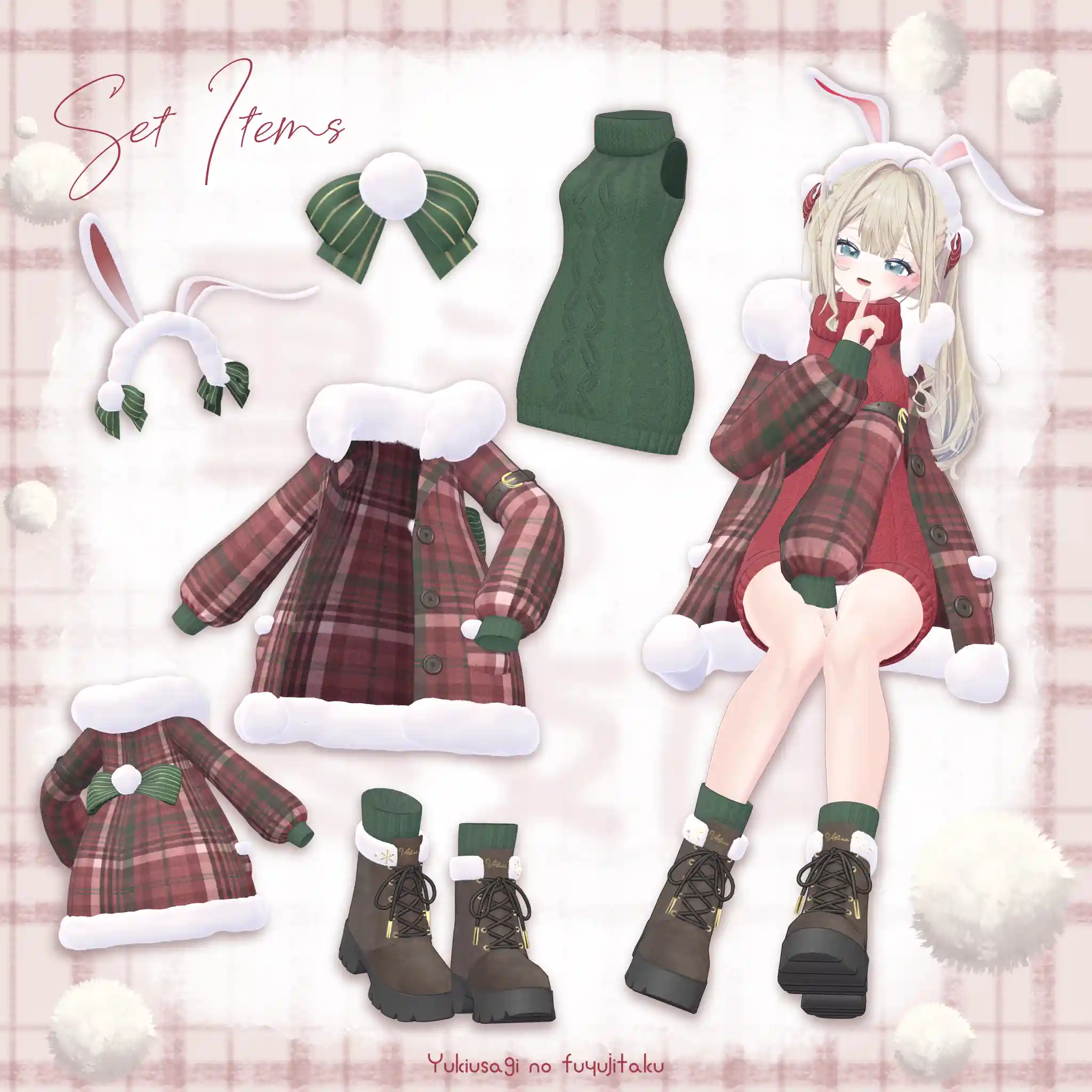 【23アバター対応】 雪うさぎの冬支度____【3D衣装モデル】 - VAlice -