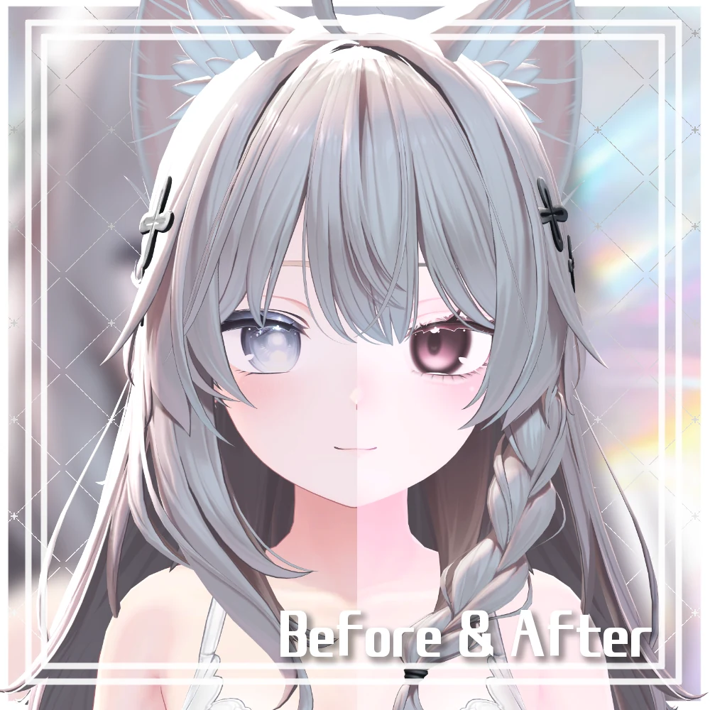 [Shinano/しなの対応] MilkyAir MakeUp EyeTexture Blendshape Material #Aspartame_VRC