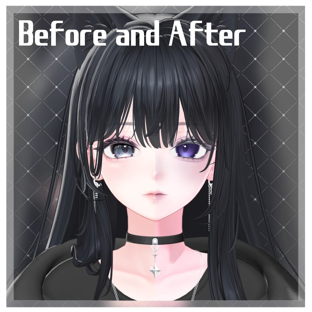 [海咲/Misaki対応] HazeRay Make＆EyeTexture BlendShape #Aspartame_VRC