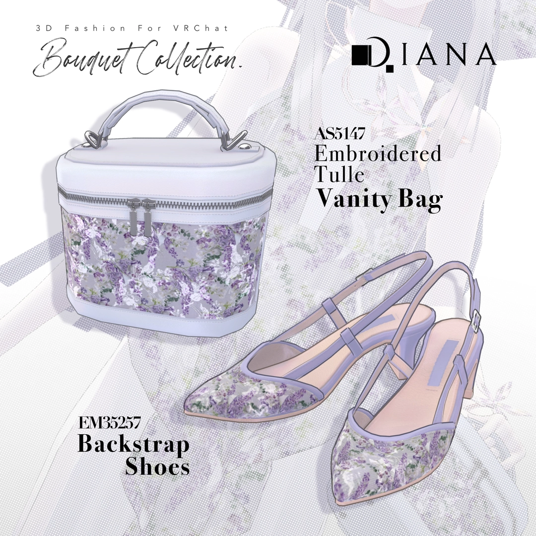 【16アバター対応】ブーケコレクション☆バックストラップシューズ【VRC想定衣装】