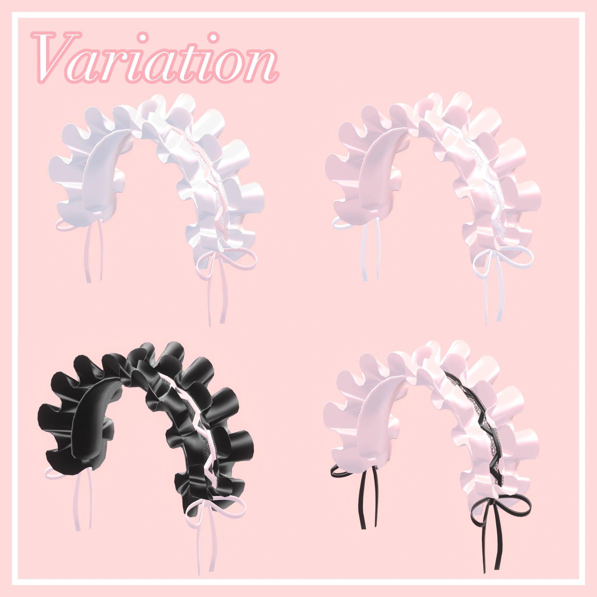 フリルヘッドドレス【VRChat想定】