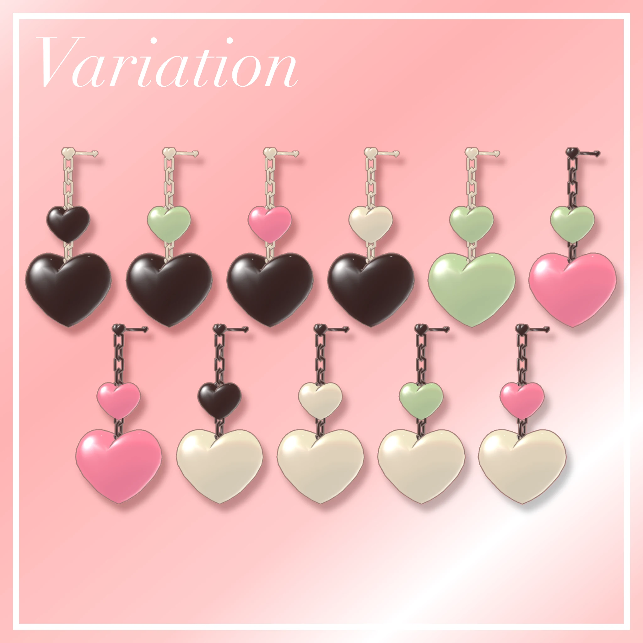 ハートチョコピアス【VRChat想定】