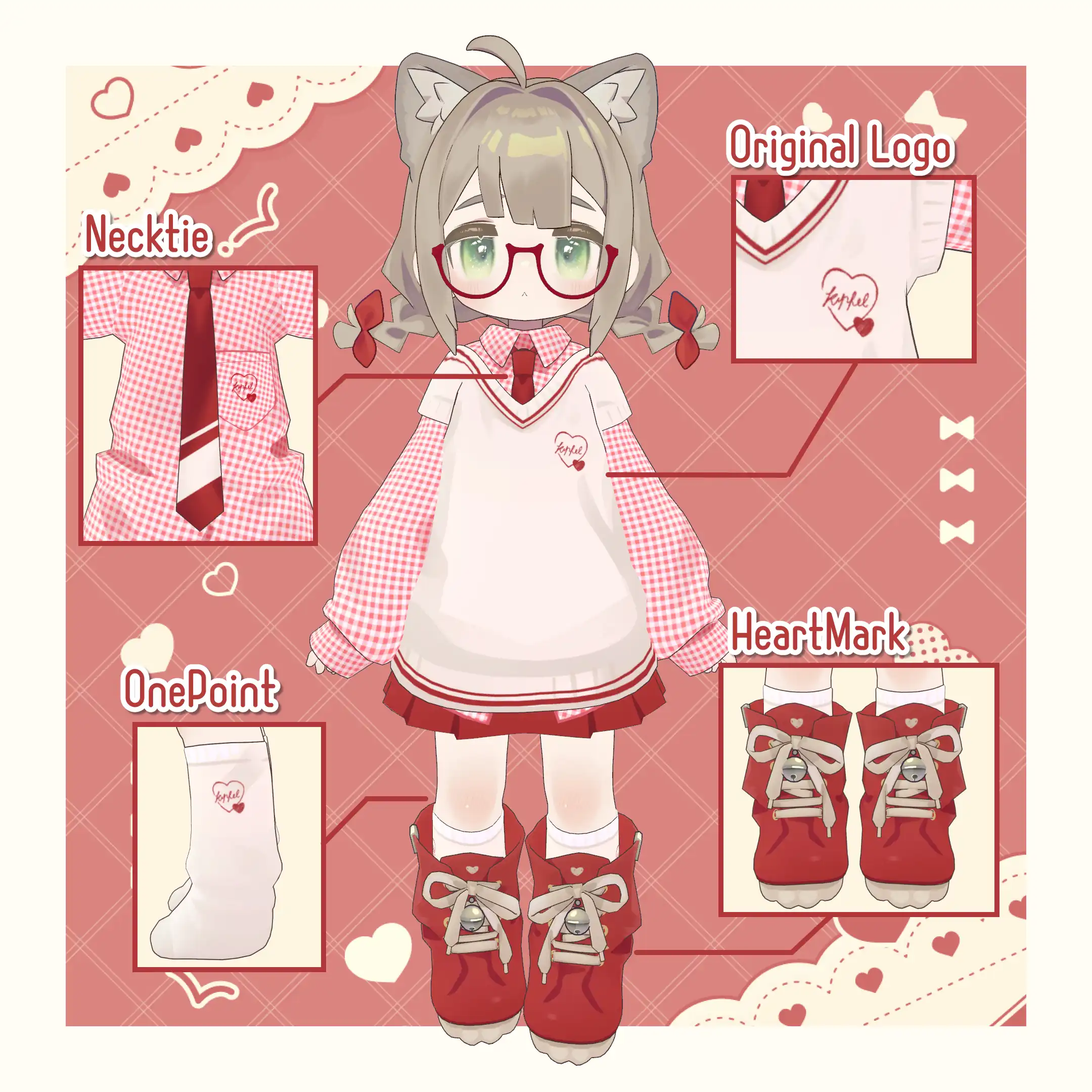 ギンガムチェックデフォルト衣装テクスチャ - GinghamCheck Outfit Texture -