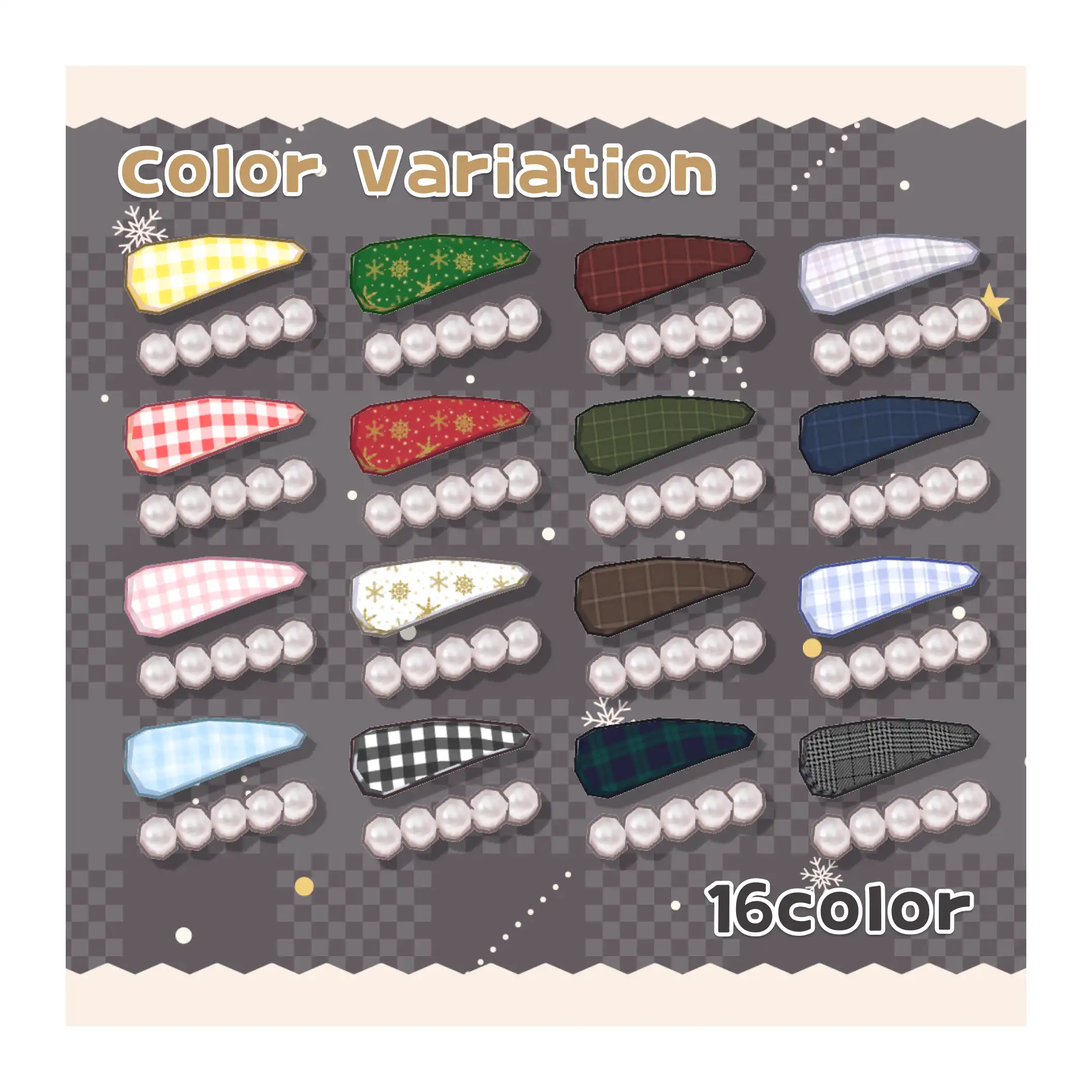 【FREE】パールヘアピンとチェックヘアピン