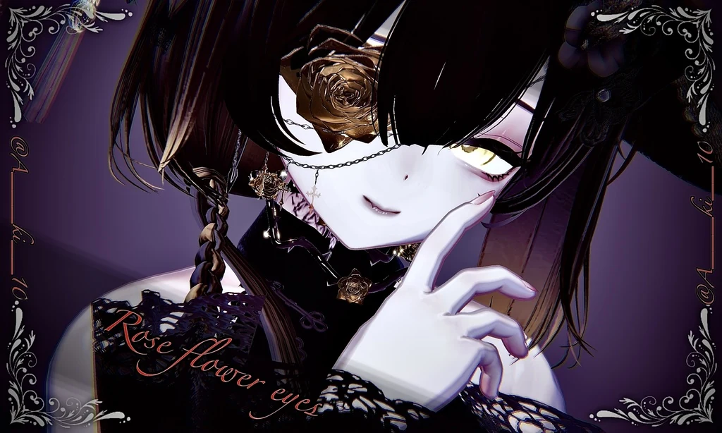 Rose flower eyes＆choker | MochiRabbit