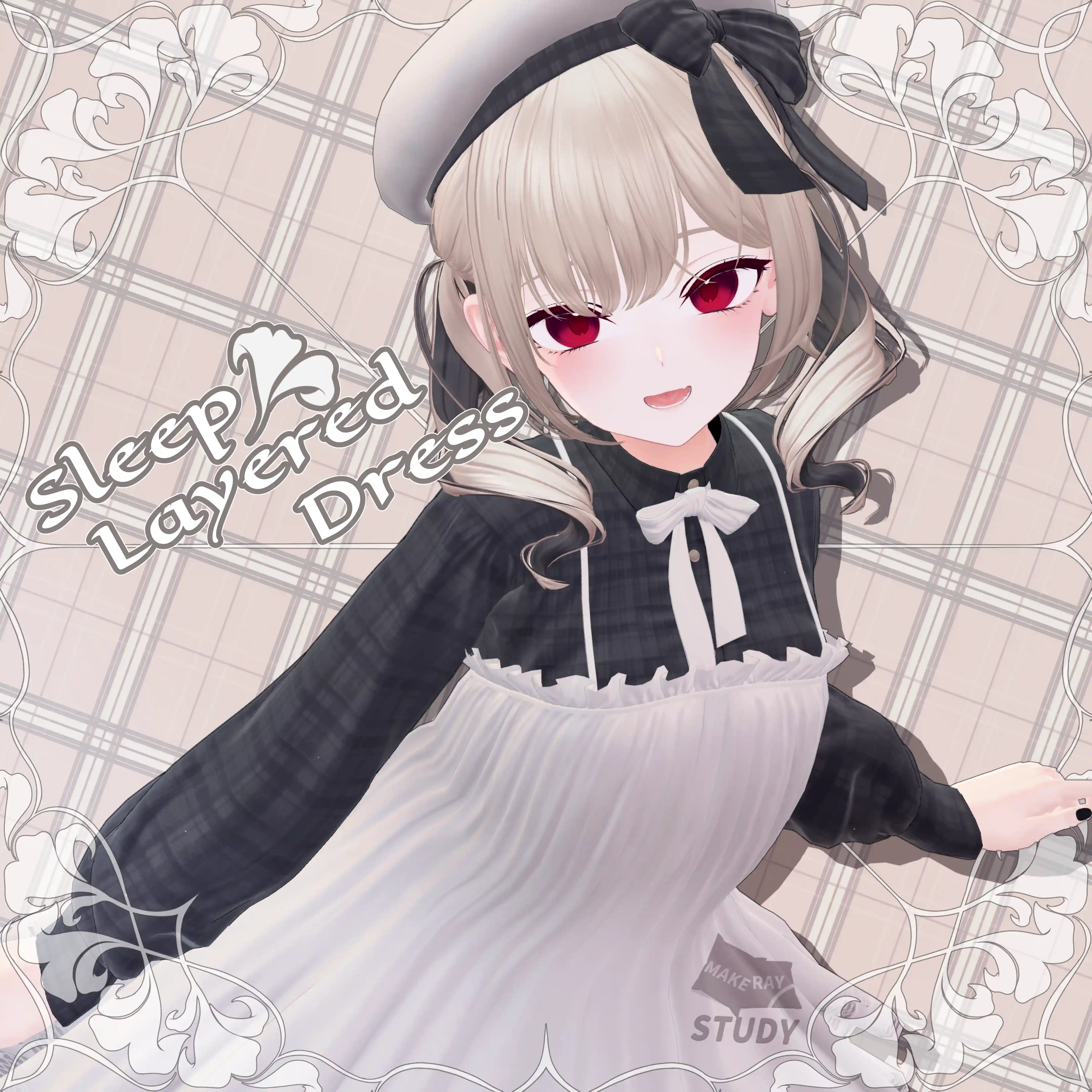 【20-Avatars】Sleep Layered Dress-ぽやしみレイヤードワンピース【しなの輝夜ラムネまよ対応】 | makurastudy