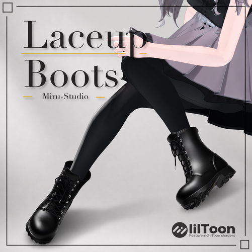 【19アバター対応】Laceup Boots 【VRC衣装】
