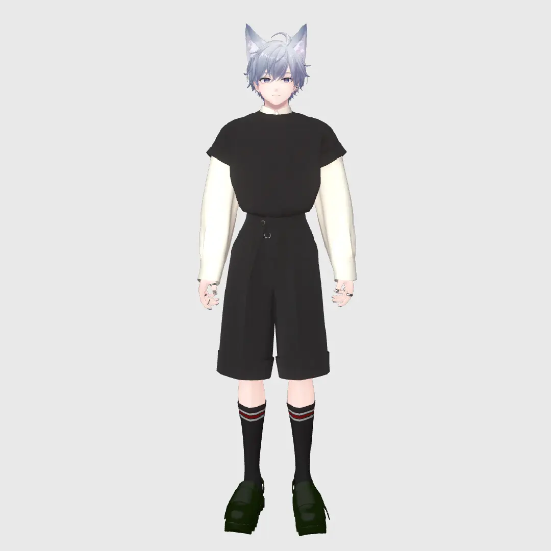 TAG WOOL WIDE SHORT PANTS[with LAYERED TOPS | MENS]