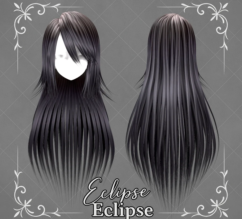 【VRC想定ヘアモデル】9アバター対応 -Eclipse- | -W.BETA-